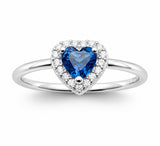 Bague Amor - Coeur Bleu Argent 925