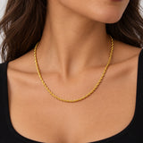Collier Eulalie - Chaîne Corde Acier Inoxydable Or