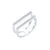 Bague Ysée - Dessus Plat Argent 2 Rangs