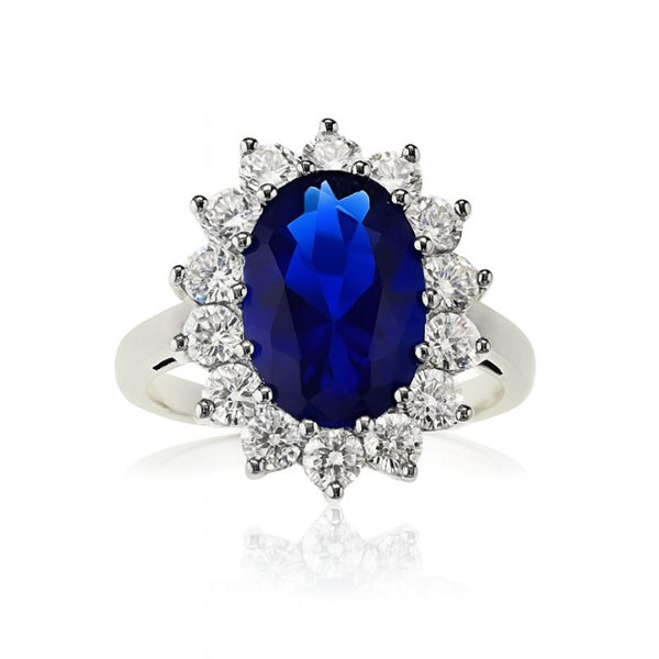 Bague Diana Fleur Bleu