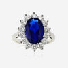 Bague Diana - Fleur Bleu et Argent