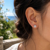 Boucles d'oreilles Lucky - Puce Trèfle 4 Feuiles Argent
