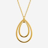 Collier Mahia - Deux Cercles Ovale Acier Doré