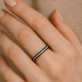 Bague Brittany - Ceramique Noire & Argent