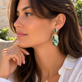 Boucle d'Oreille Ness - Résine Coquillage Acier Inoxydable