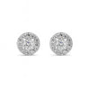 Boucle d'Oreille Ova - Bouton Argent et Zircon