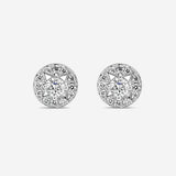 Boucle d'Oreille Ova - Bouton Argent et Zircon