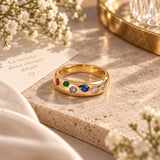 Anneau Saphy - Plaqué Or Pierres Multicolores