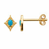 Boucles d'oreilles Lilou - Losanges Plaqué Or Bleu