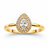 Bague Vassy - Poire Plaqué Or Zirconium