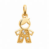 Pendentif Almeo - Silhouette Enfant Garçon Plaqué Or
