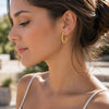 Boucles d'Oreilles Ness - Creoles Perlées Acier Inoxydable