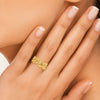 Bague Bazi - Anneau Contour Fleurs Plaqué Or