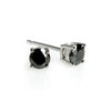 Boucles d'oreilles Vay - Puces Noires Argent