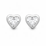 Boucles d'oreilles Izzie - Petit Coeur Argent