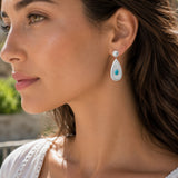 Boucle d'Oreille Zaba - Femme Turquoise Argent Acier