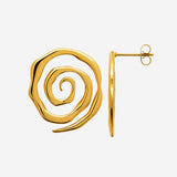 Boucle d'Oreille Toura - Spirale Acier Inoxydable Doré