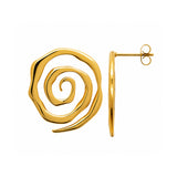Boucle d'Oreille Toura - Spirale Acier Inoxydable Doré