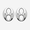 Boucle d'Oreille Santa - Grain de Café Acier Argent