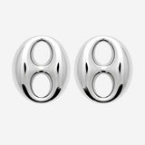 Boucle d'Oreille Santa - Grain de Café Acier Argent
