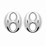 Boucle d'Oreille Santa - Grain de Café Acier Argent