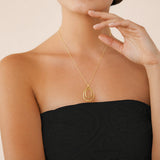 Collier Mahia - Deux Cercles Ovale Acier Doré