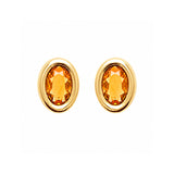 Puces d'oreilles Alsi - Boucles Marron / Orange Plaqué or