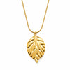 Collier Hawa - Feuille Tropicale Acier Doré