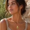 Collier Belly - Pendentif Ovale Acier Turquoise