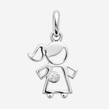 Pendentif Silhouette Fille Argent