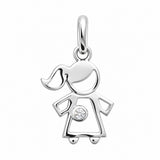 Pendentif Silhouette Fille Argent
