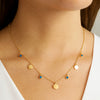 Collier Astrid - Pampilles Plaqué Or Perles Bleues