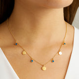 Collier Astrid - Pampilles Plaqué Or Perles Bleues