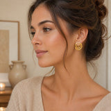 Boucle d'Oreille Toura - Spirale Acier Inoxydable Doré