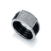 Bague Matey - Grosse Céramique Noir Argent