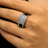 Bague Matey - Grosse Céramique Noir Argent