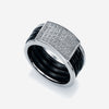 Bague Matey - Grosse Céramique Noir Argent