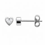 Boucles d'oreilles Izzie - Petit Coeur Argent