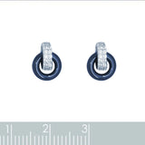 Boucles d'oreilles Lali - Argent Céramique Bleue