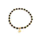 Bracelet Andy - Onyx Noir Plaqué or