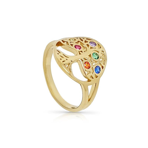 Bague Arbre de Vie Plaqué Or