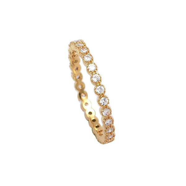 Bague Fine Plaqué Or et Zirconium