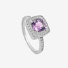 Bague Madeline - Argent et Améthyste Carré