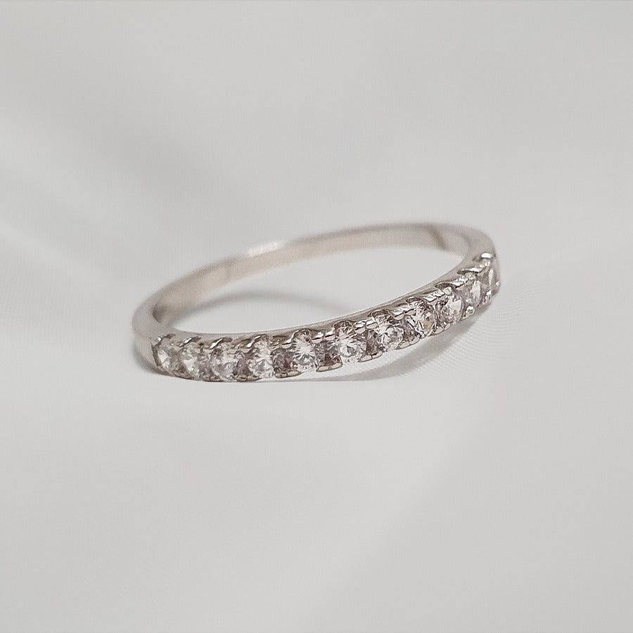 Bague Esprit En Argent Massif Avec Zirconiums, Taille 53, Occasion En Bon état