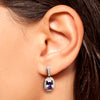 Boucle oreille violette or
