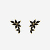 Boucles d'oreilles Lily - Fleur Noir Plaqué or