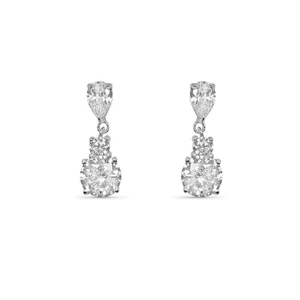 Boucles d'Oreilles 3 Pierres Zircon