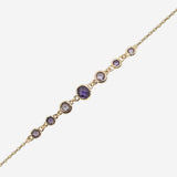 Bracelet Tahys - Plaqué or & Perles Violettes
