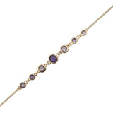 Bracelet Plaqué or Perles Violettes
